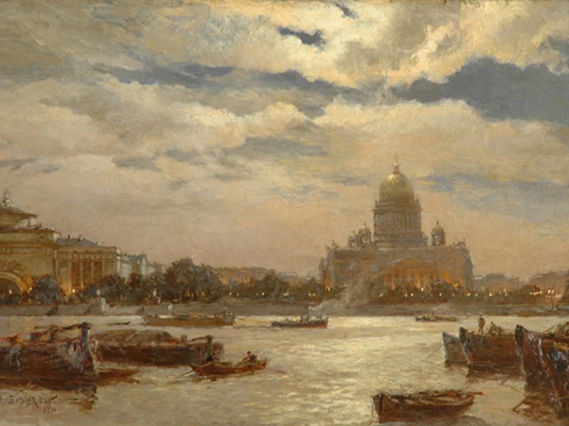 1841-Alexander Karlovich Beggrov - Veduta di San Pietroburgo al crepuscolo
